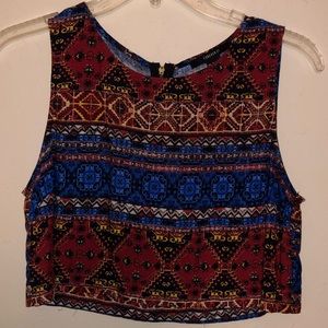 Tribal Print Crop Top